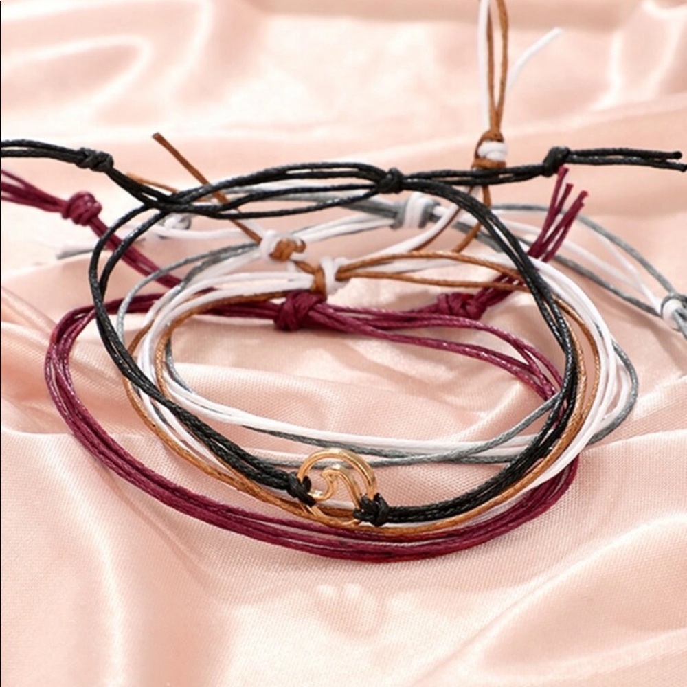 Multi-layered String Anklet 4pcs - Picture 3 of 5